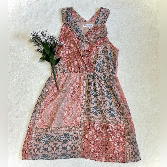 BCBGeneration Pastel Pink Paisley Mini Dress - Small - Picture 1 of 6